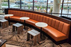 Brookfeild Prop. Atlanta orange custom commercial banquette