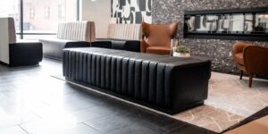 custom banquette in lobby