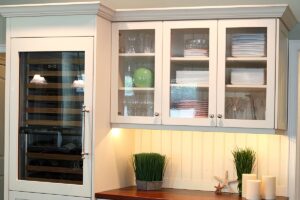 custom kitchen cabinets and wine cabinet