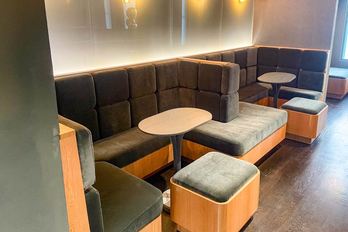 custom commercial banquette with storage