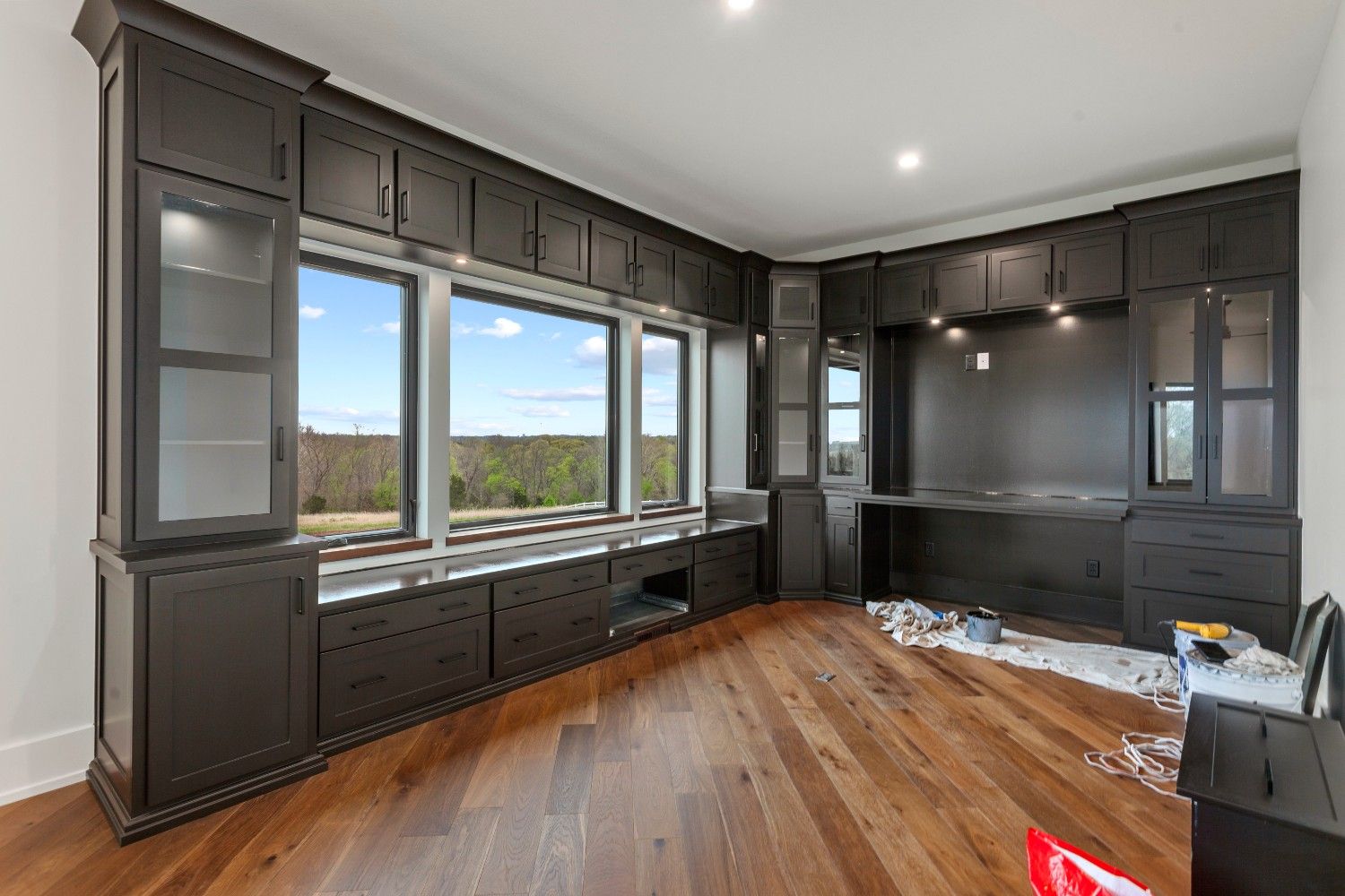 multi media built ins cabinet